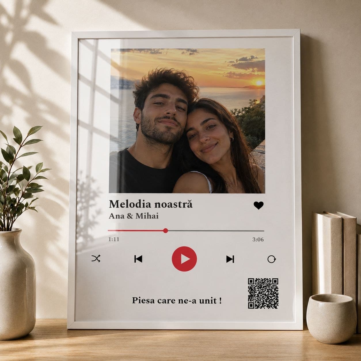 Tablou player muzical personalizat cu cod QR